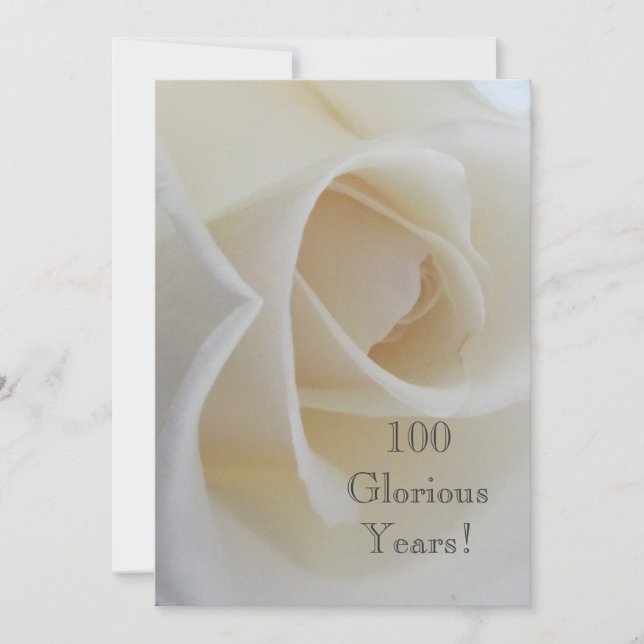Invitación ¡100 años gloriosos!-Celebración de cumpleaños/Ros (Anverso)