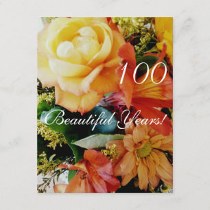 Invitación ¡100 años hermosos! - Cumpleaños/ramo del rosa