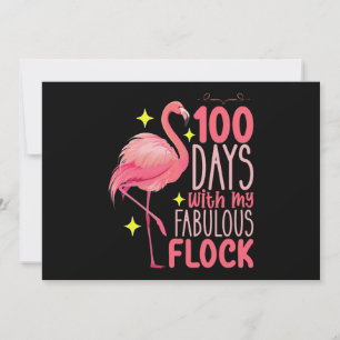 Invitación 100 Días Con Mi Fabulosa Escuela Flamingo