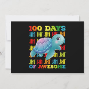 Invitación 100 días de asombrosa tortuga 100 días de clases