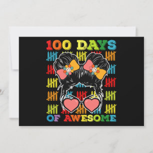 Invitación 100 días de asombroso y desordenado Bun 100 días d