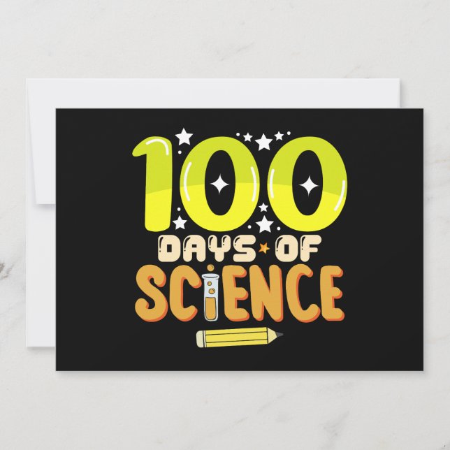Invitación 100 días de ciencia 100 días de maestro escolar (Anverso)