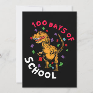 Invitación 100 días de dinosaurio de docente