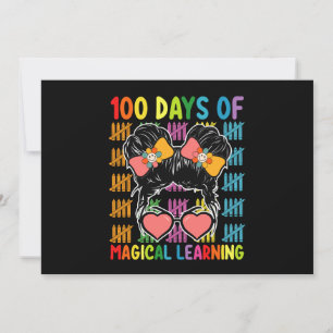Invitación 100 Días De Enseñanza Mágica Escuela Bun