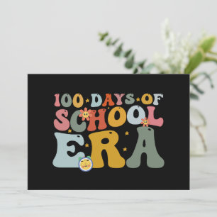 Invitación 100 días de era escolar divertida para niños y mae