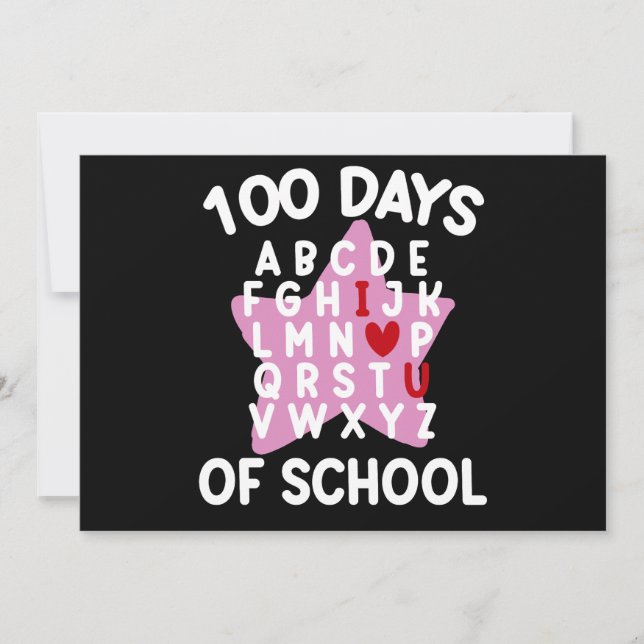 Invitación 100 días de escuela alfabética 100 días de profeso (Anverso)