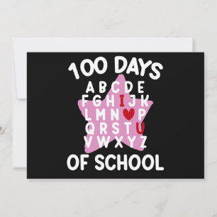 Invitación 100 Días De Escuela Alfabeto 100º Día Profesor 
