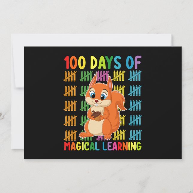 Invitación 100 Días De Escuela De Aprendizaje Mágico (Anverso)