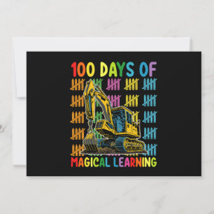 Invitación 100 Días De Escuela De Excavadoras De Aprendizaje 