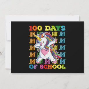 Invitación 100 Días De Maestra De Unicornio Escolar