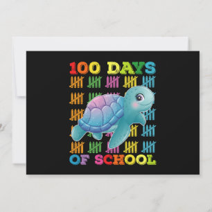 Invitación 100 Días Escolares De Maestros De Tortuga
