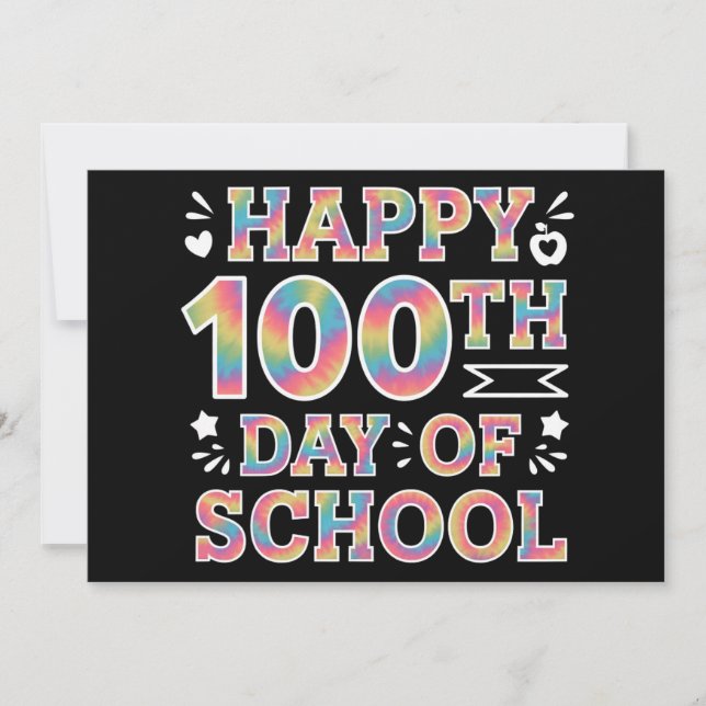 Invitación 100 días felices del Día del Arco Escolar 100 días (Anverso)