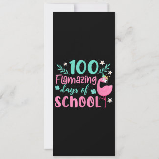 Invitación 100 Días Flamazing de Escuela | Flamingo Divertido