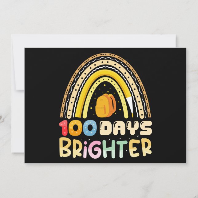 Invitación 100 días más Brillantes 100 días de maestro escola (Anverso)