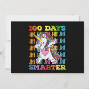 Invitación 100 días más inteligentes, unicornio, 100 días de