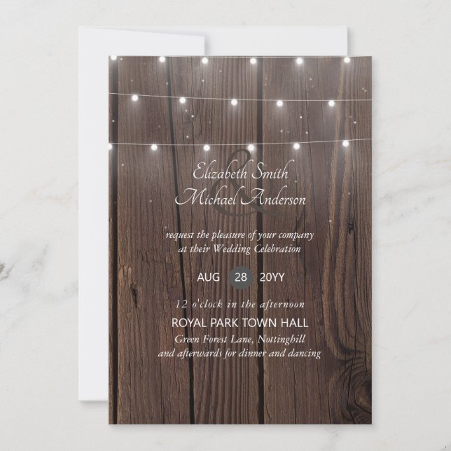 Invitación 100 presupuesto RUSTIC Wood Wedding Invita a los s (Anverso)