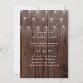 Invitación 100 presupuesto RUSTIC Wood Wedding Invita a los s