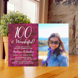 Invitación 100 y la maravillosa fiesta de cumpleaños de fotos
