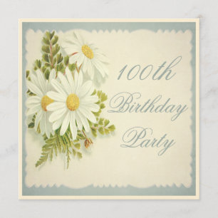 Invitación 100o cumpleaños de las margaritas elegantes del