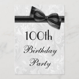 Invitación 100o Damasco de la fiesta de cumpleaños y falso