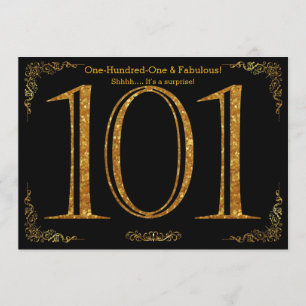 Invitación 101o Fiesta de cumpleaños, gran Gatsby, glitt