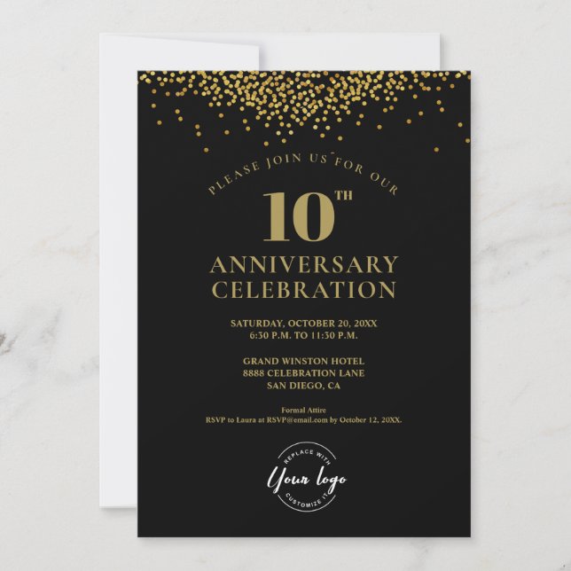 Invitación 10.ª Celebración Del Aniversario (Anverso)