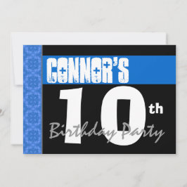 Invitación 10.ª fiesta de cumpleaños Estrellas azules brillan