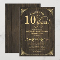10.º Aniversario Boda - Madera de oro