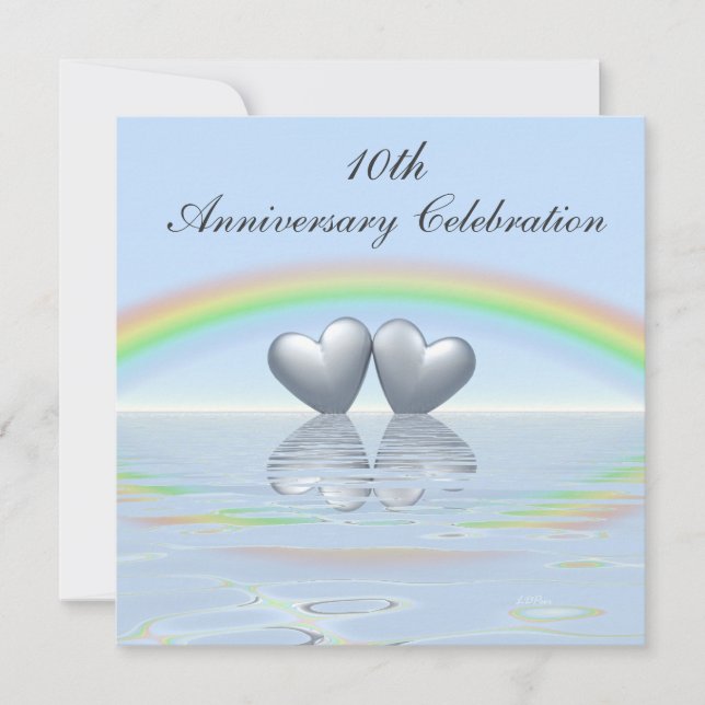 Invitación 10.º Aniversario de los Corazones Tin (Anverso)