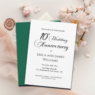 Invitación 10.º Aniversario del Boda Tin Elegant Script