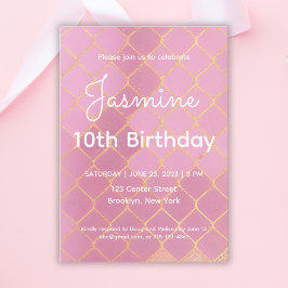 Invitación 10.º Chica de la fiesta de cumpleaños