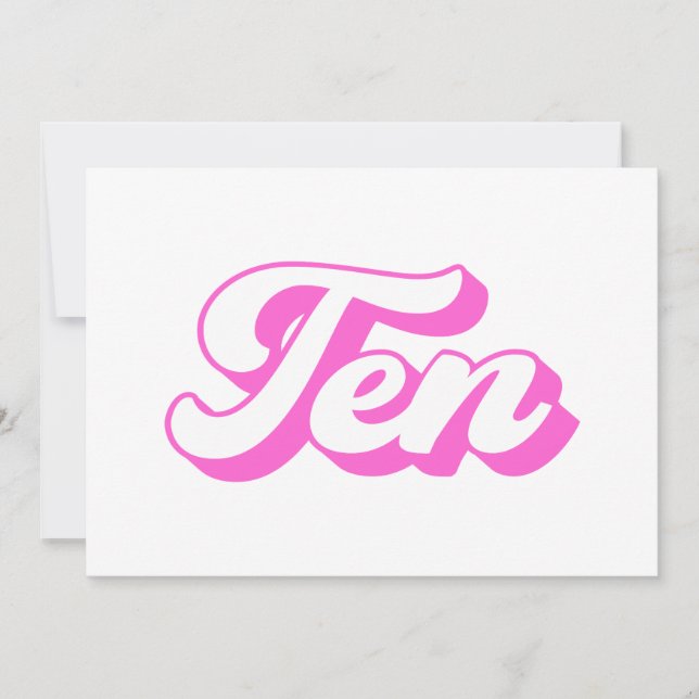 Invitación 10.º Chica Retro de Cumpleaños (Anverso)