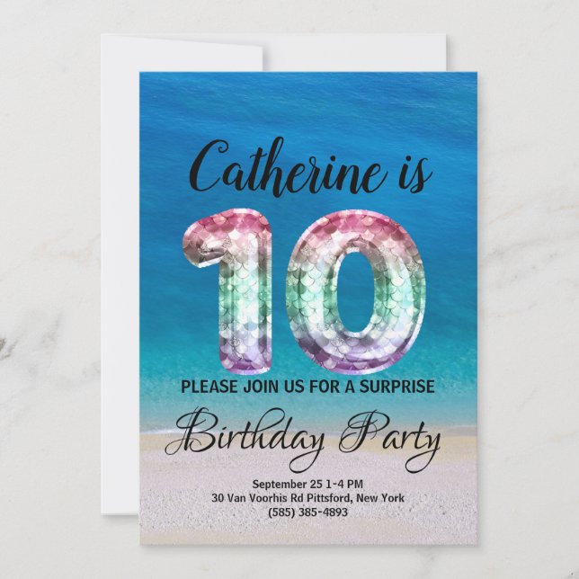 Invitación 10.º cumpleaños (Anverso)
