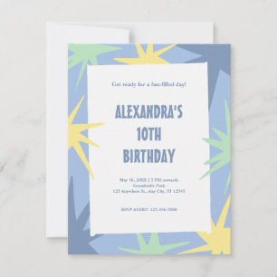 Invitación 10.º cumpleaños moderno
