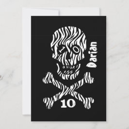 Invitación 10.º cumpleaños o cualquier año de cráneo y cruz J
