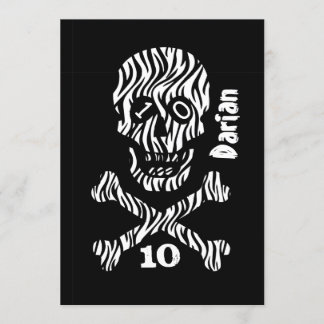 Invitación 10.º cumpleaños o cualquier año de cráneo y cruz J