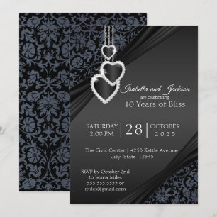 Invitación 10.º diseño del aniversario de Black Onyx