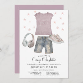 Invitación 10.º Fiesta Glamping De Cumpleaños Bajo La Invitac