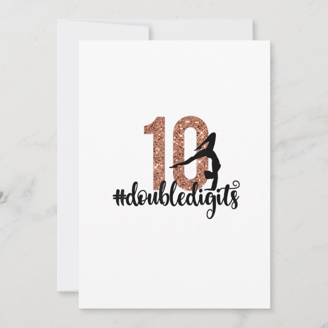 Invitación 10.º regalo de cumpleaños dos dígitos Chicas Gimna (Anverso)