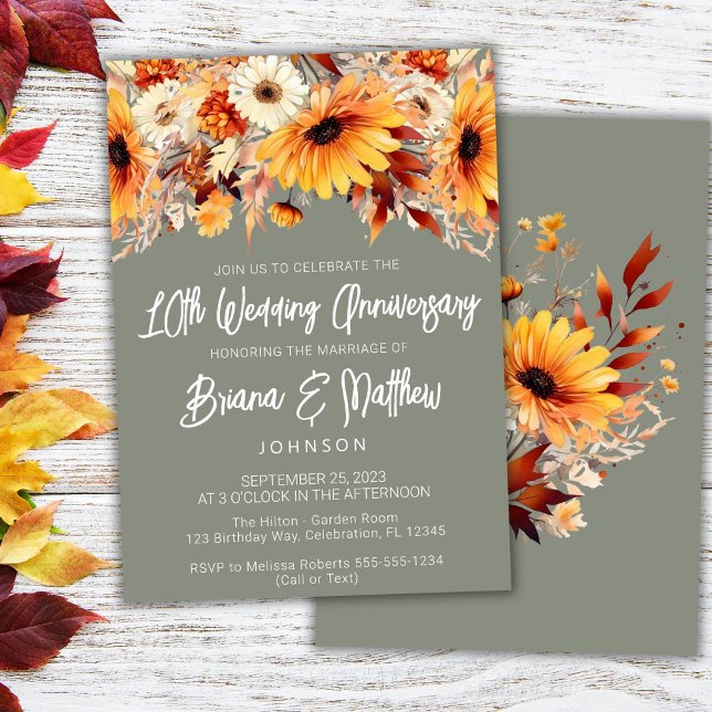 Invitación 10° Aniversario de la Floral Verde Otoño (Subido por el creador)