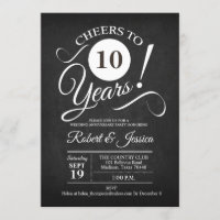 10° Aniversario del Boda - Cartel y blanco
