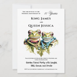 Invitación 10 años Boda Aniversario Jardín Fiesta Casual