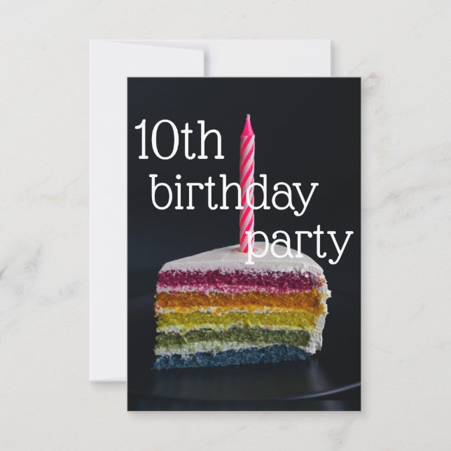 Invitación 10 años, cumpleaños, 10 años, 10, 10 años (Anverso)