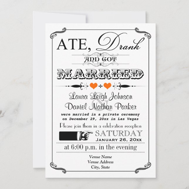 Invitación 10 de la boda del poster y de la (Anverso)