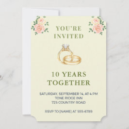 Invitación 10th Wedding Anniversary Invitation | Elegant Ring