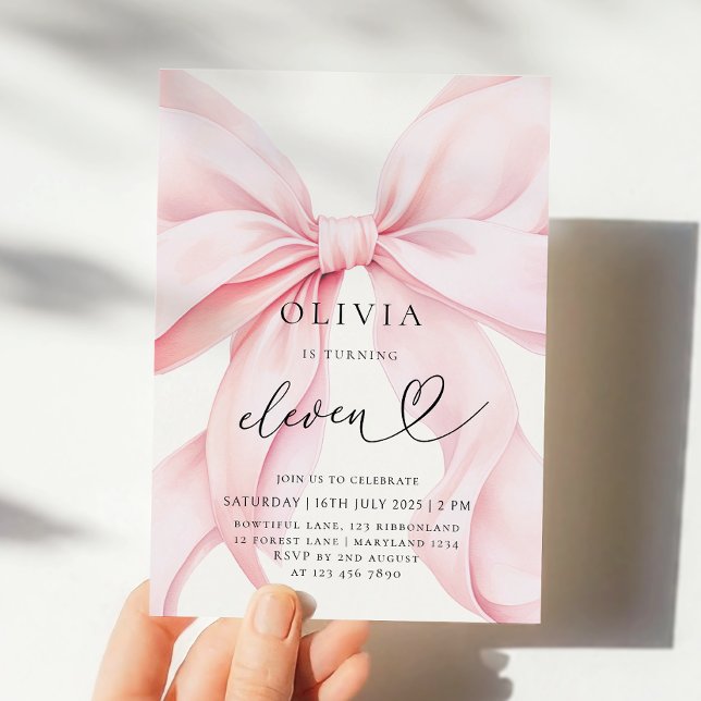 Invitación 11.ª Fiesta de Bow Rosado (Subido por el creador)