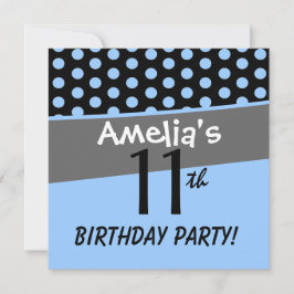 Invitación 11.ª polka de cumpleaños es dulce y divertido para