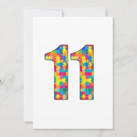 11.º Autismo De Cumpleaños Inserción Para Niño Chi