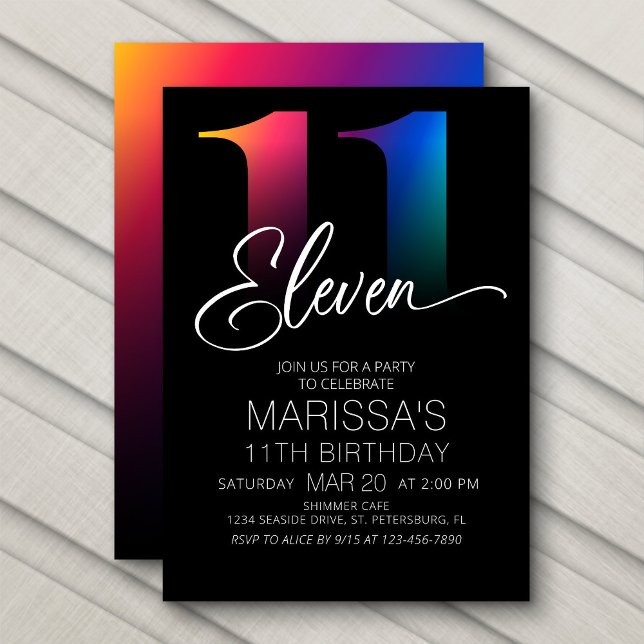 Invitación 11.º cumpleaños moderno (Subido por el creador)
