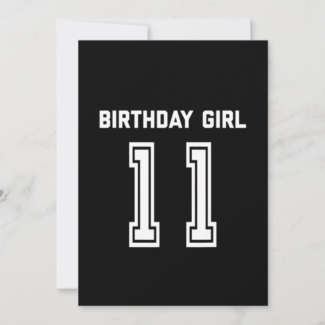 Invitación 11.º regalo de cumpleaños para camisetas de Chica  (Anverso)